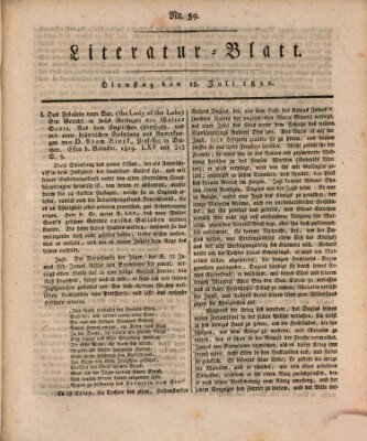 Morgenblatt für gebildete Stände Dienstag 18. Juli 1820