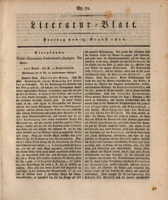 Morgenblatt für gebildete Stände Freitag 25. August 1820