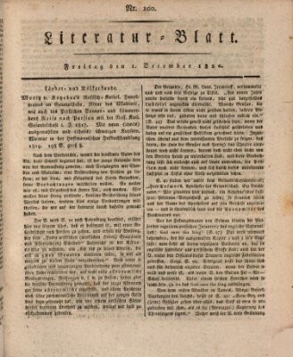 Morgenblatt für gebildete Stände Freitag 1. Dezember 1820