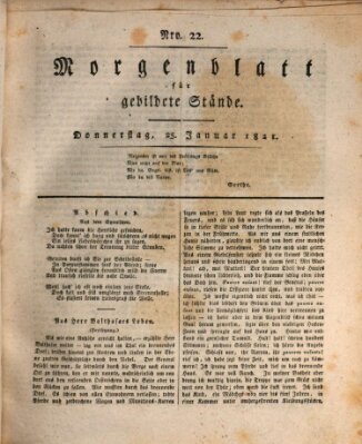 Morgenblatt für gebildete Stände Donnerstag 25. Januar 1821