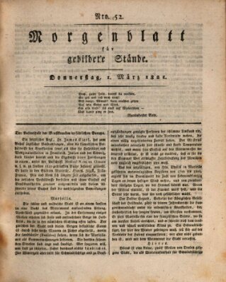 Morgenblatt für gebildete Stände Donnerstag 1. März 1821