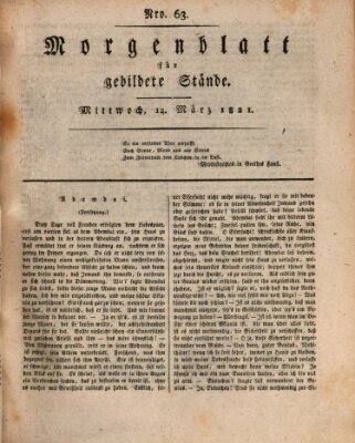 Morgenblatt für gebildete Stände Mittwoch 14. März 1821