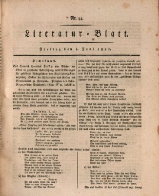 Morgenblatt für gebildete Stände Freitag 1. Juni 1821