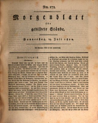 Morgenblatt für gebildete Stände Donnerstag 19. Juli 1821