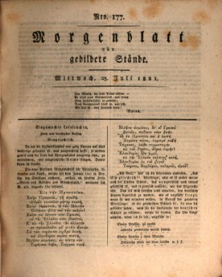 Morgenblatt für gebildete Stände Mittwoch 25. Juli 1821