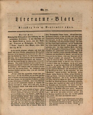 Morgenblatt für gebildete Stände Dienstag 25. September 1821