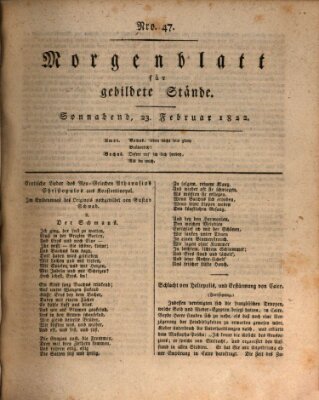 Morgenblatt für gebildete Stände Samstag 23. Februar 1822