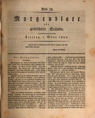 Morgenblatt für gebildete Stände Freitag 1. März 1822