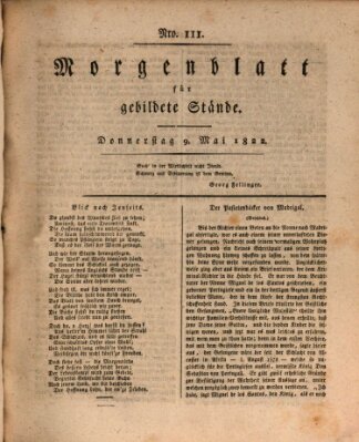 Morgenblatt für gebildete Stände Donnerstag 9. Mai 1822