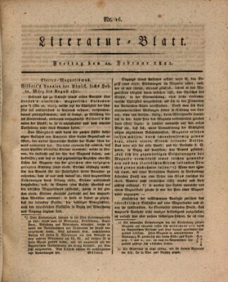 Morgenblatt für gebildete Stände Freitag 22. Februar 1822