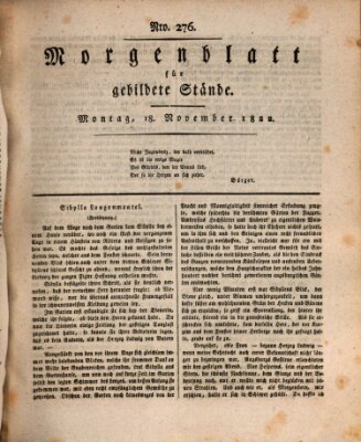 Morgenblatt für gebildete Stände Montag 18. November 1822