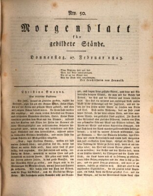 Morgenblatt für gebildete Stände Donnerstag 27. Februar 1823