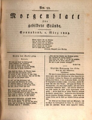 Morgenblatt für gebildete Stände Samstag 1. März 1823