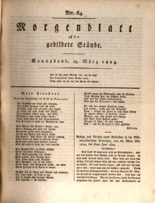 Morgenblatt für gebildete Stände Samstag 15. März 1823