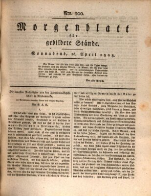Morgenblatt für gebildete Stände Samstag 26. April 1823