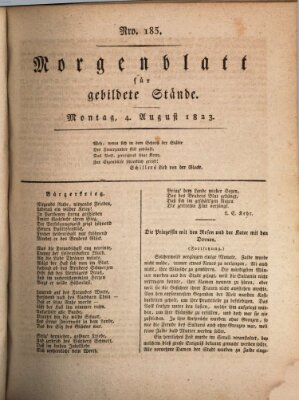 Morgenblatt für gebildete Stände Montag 4. August 1823
