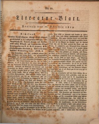 Morgenblatt für gebildete Stände Freitag 10. Oktober 1823