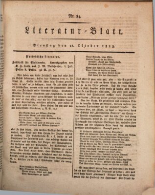 Morgenblatt für gebildete Stände Dienstag 21. Oktober 1823