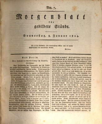 Morgenblatt für gebildete Stände Donnerstag 8. Januar 1824