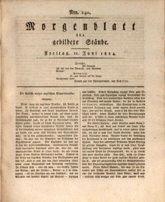 Morgenblatt für gebildete Stände Freitag 11. Juni 1824