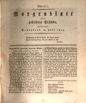 Morgenblatt für gebildete Stände Samstag 17. Juli 1824