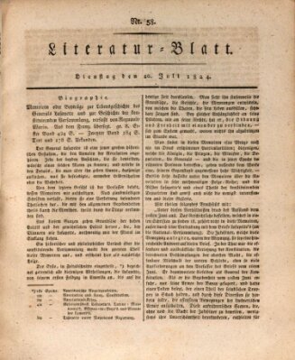 Morgenblatt für gebildete Stände Dienstag 20. Juli 1824