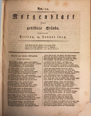 Morgenblatt für gebildete Stände Freitag 14. Januar 1825
