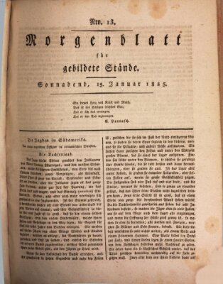 Morgenblatt für gebildete Stände Samstag 15. Januar 1825