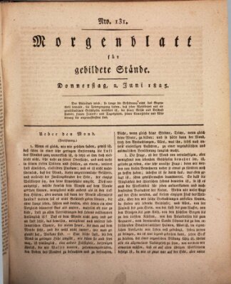 Morgenblatt für gebildete Stände Donnerstag 2. Juni 1825