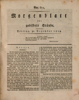 Morgenblatt für gebildete Stände Freitag 30. Dezember 1825