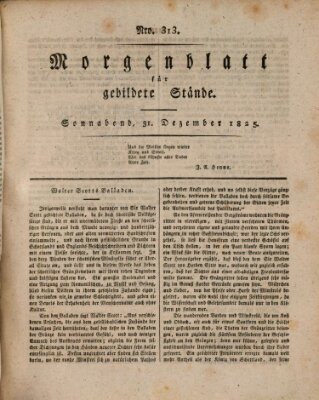 Morgenblatt für gebildete Stände Samstag 31. Dezember 1825