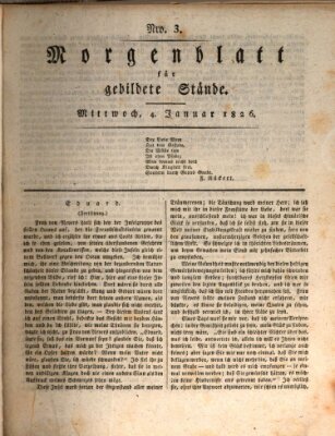 Morgenblatt für gebildete Stände Mittwoch 4. Januar 1826
