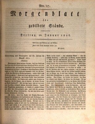 Morgenblatt für gebildete Stände Freitag 20. Januar 1826