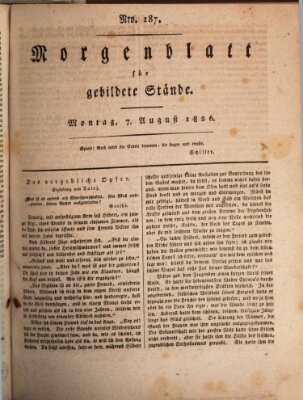 Morgenblatt für gebildete Stände Montag 7. August 1826