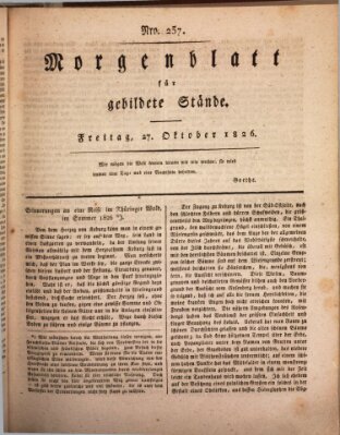 Morgenblatt für gebildete Stände Freitag 27. Oktober 1826