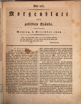 Morgenblatt für gebildete Stände Montag 6. November 1826
