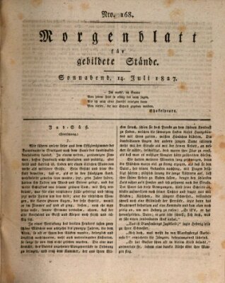 Morgenblatt für gebildete Stände Samstag 14. Juli 1827
