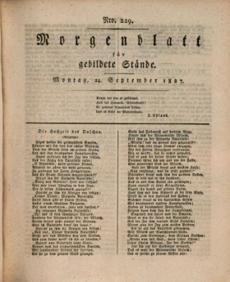 Morgenblatt für gebildete Stände Montag 24. September 1827