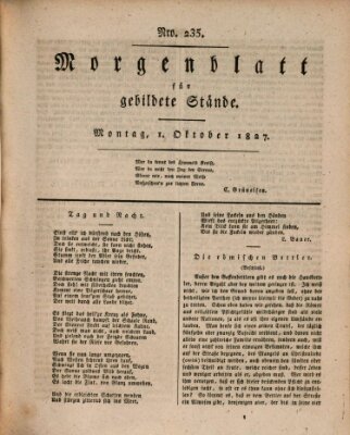 Morgenblatt für gebildete Stände Montag 1. Oktober 1827
