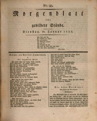 Morgenblatt für gebildete Stände Dienstag 29. Januar 1828