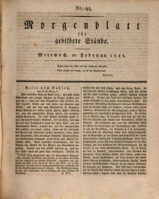Morgenblatt für gebildete Stände Mittwoch 20. Februar 1828