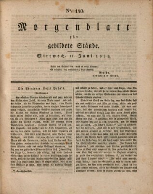 Morgenblatt für gebildete Stände Mittwoch 11. Juni 1828