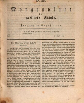 Morgenblatt für gebildete Stände Freitag 29. August 1828