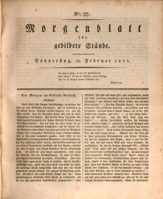 Morgenblatt für gebildete Stände Donnerstag 12. Februar 1829