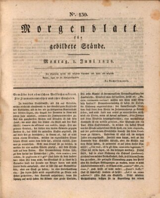 Morgenblatt für gebildete Stände Montag 1. Juni 1829