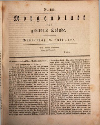 Morgenblatt für gebildete Stände Donnerstag 30. Juli 1829