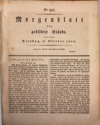 Morgenblatt für gebildete Stände Dienstag 27. Oktober 1829
