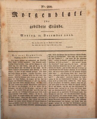 Morgenblatt für gebildete Stände Montag 14. Dezember 1829