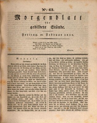 Morgenblatt für gebildete Stände Freitag 19. Februar 1830