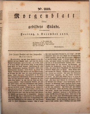 Morgenblatt für gebildete Stände Freitag 3. Dezember 1830